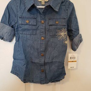 NWT LUCKY BRAND GIRLS BUTTON DOWN BLOUSE SIZE 3T